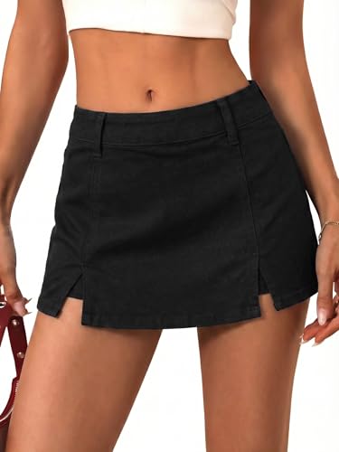 Amazon.com: EMMIOL Denim Mini Skirt for Women - Mid Waisted